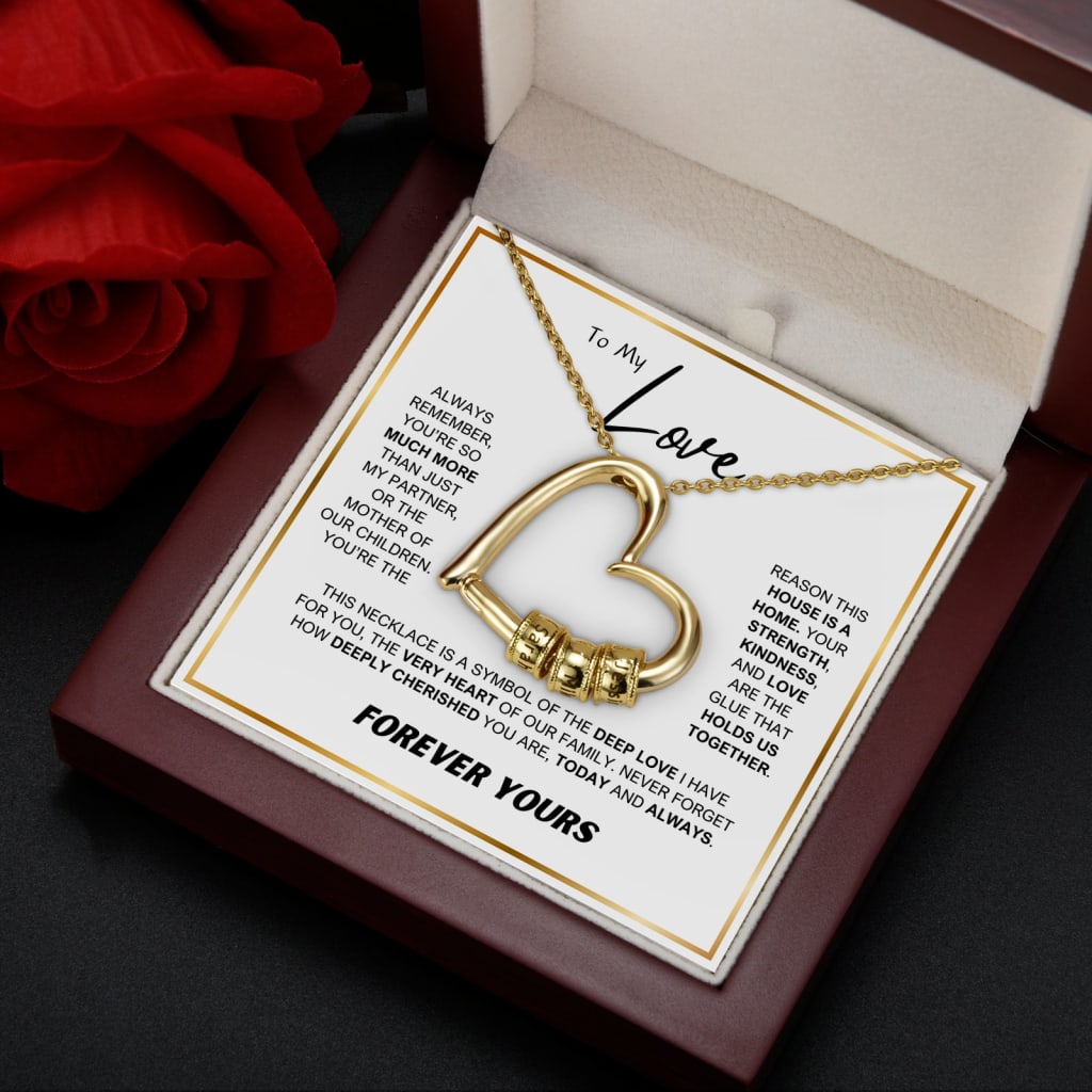 Family's Love Engraved Pendant with LED Gift Box