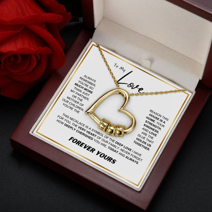 Family's Love Engraved Pendant with LED Gift Box